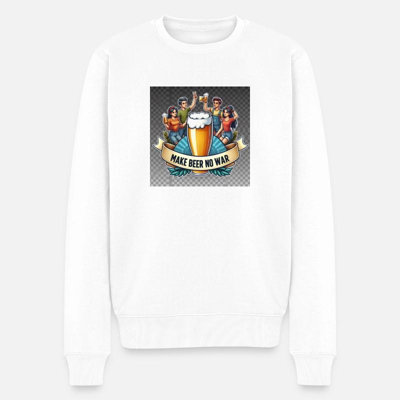 make Beer No War Logo - Männer Premium Bio Pullover - Weiß