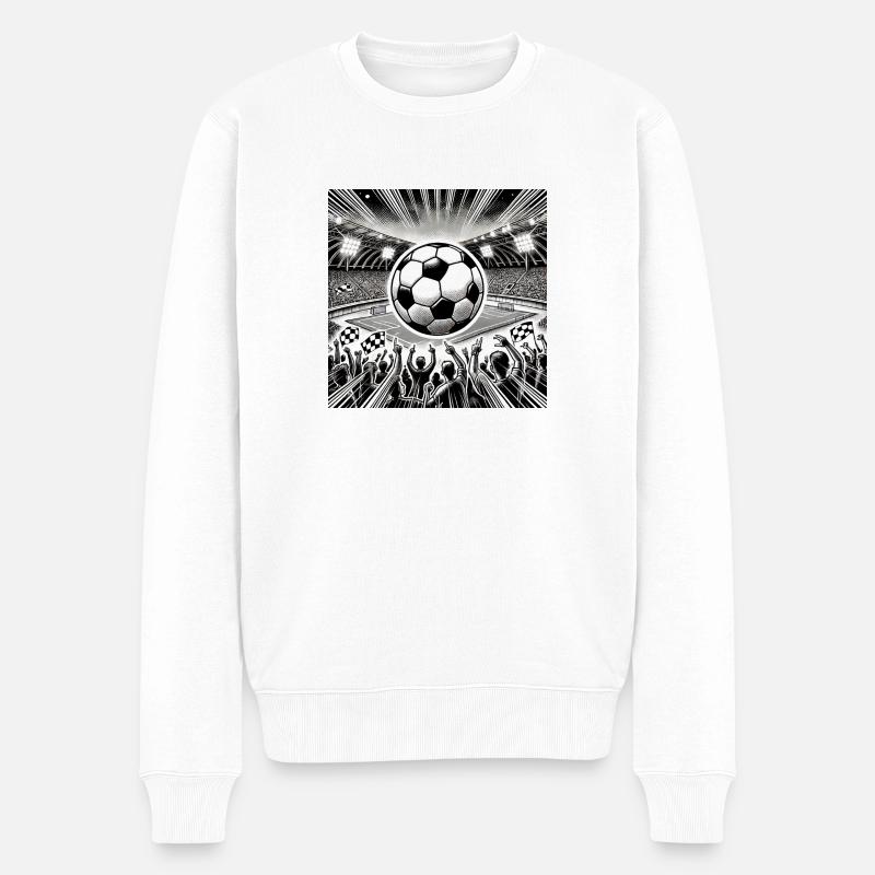 Fußball - Männer Premium Bio Pullover - Weiß