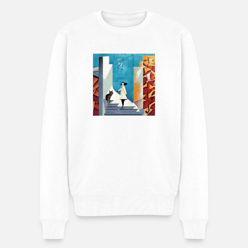 Überraschen - Männer Premium Bio Pullover - Weiß