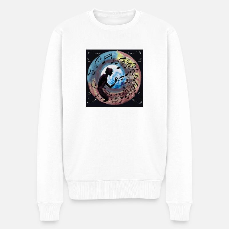Meine Musik - Männer Premium Bio Pullover - Weiß