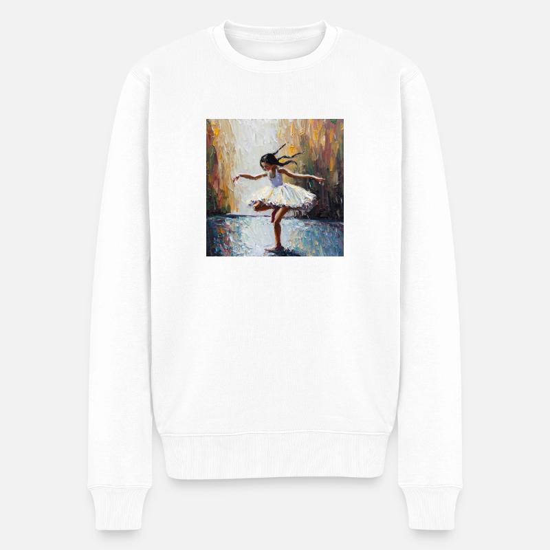Tanzen im Regen - Männer Premium Bio Pullover - Weiß
