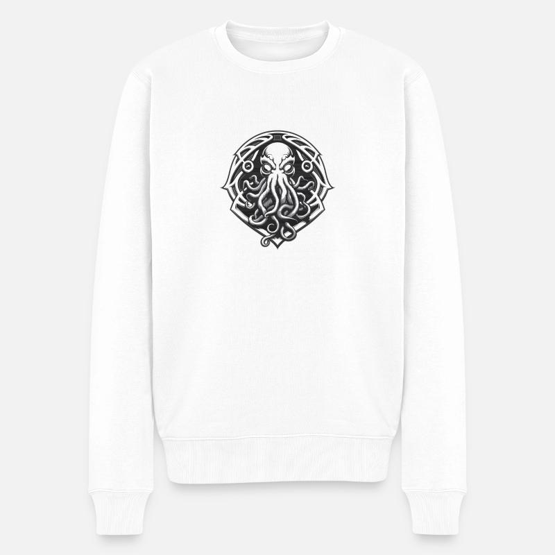 cthulhu logo - Männer Premium Bio Pullover - Weiß
