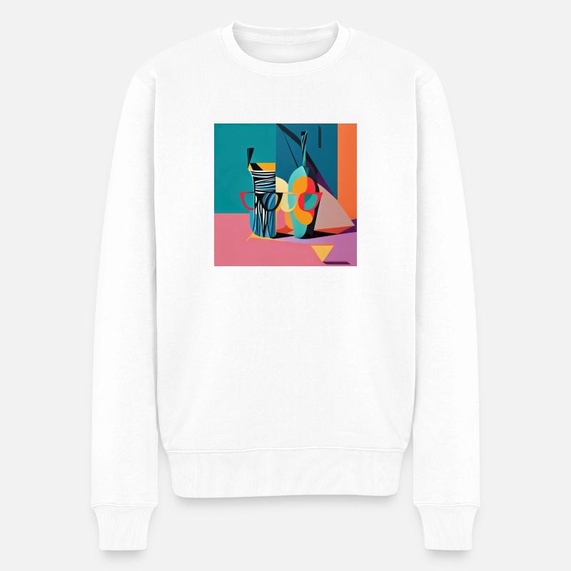 Du siehst durstig aus - Männer Premium Bio Pullover - Weiß
