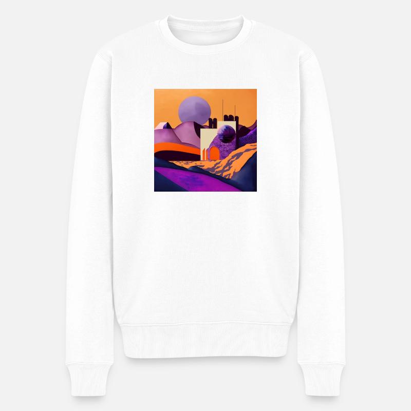 Lune violette - Pull Premium bio Homme - blanc