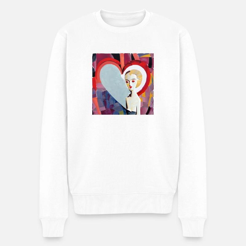 Augen voller Liebe - Männer Premium Bio Pullover - Weiß