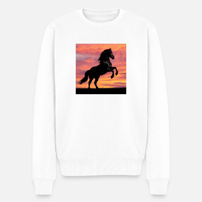 Friesenpferd SunStar - Männer Premium Bio Pullover - Weiß