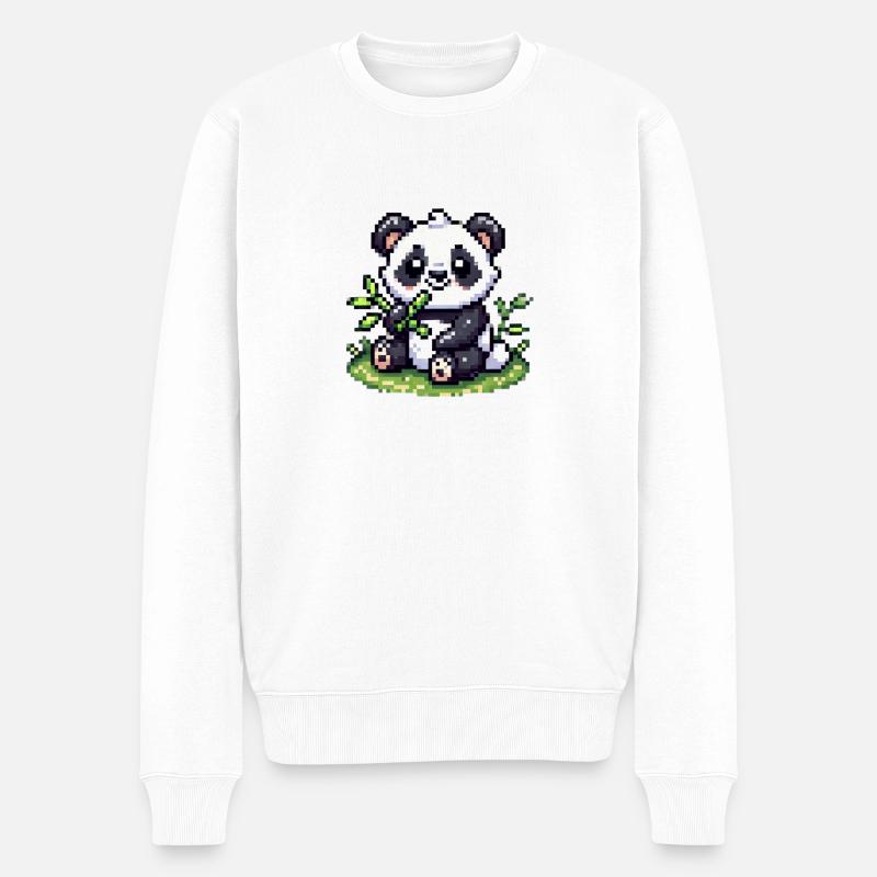 Panda pixel arts - Pull Premium bio Homme - blanc