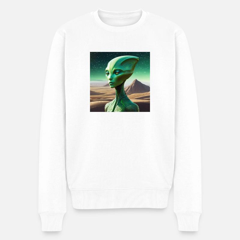 Alien vert - Pull Premium bio Homme - blanc