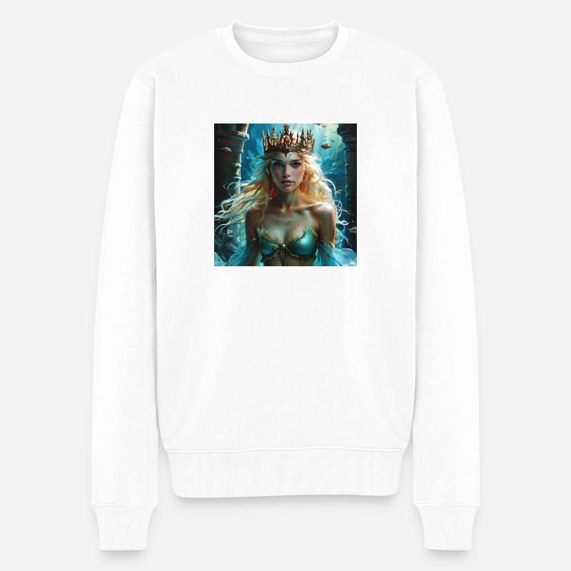 OCEAN GODESS DELUXE - Männer Premium Bio Pullover - Weiß