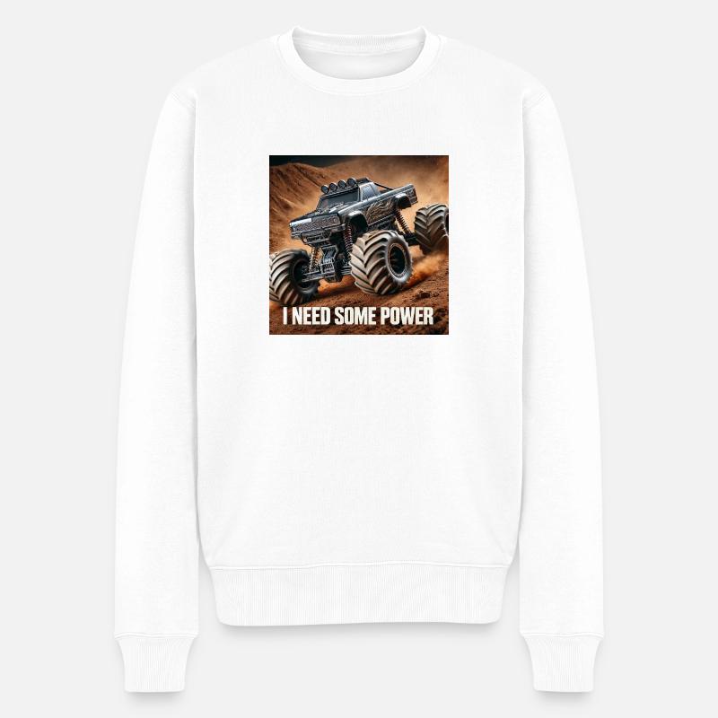 Rc Monstertruck - Männer Premium Bio Pullover - Weiß