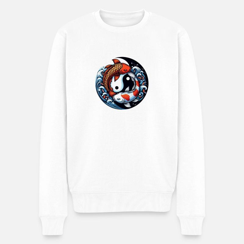 astro poisson 1 - Pull Premium bio Homme - blanc