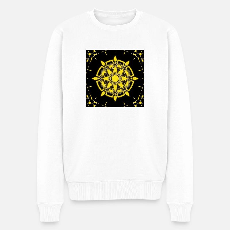 Cyber-Muster - Männer Premium Bio Pullover - Weiß