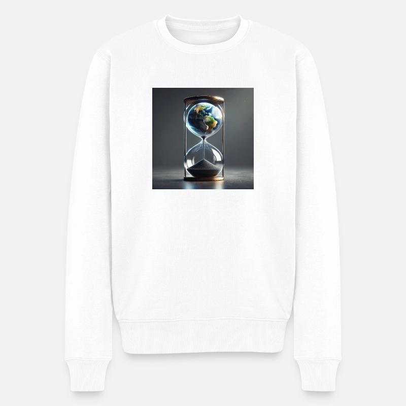 Die Zeit läuft! (C) - Männer Premium Bio Pullover - Weiß