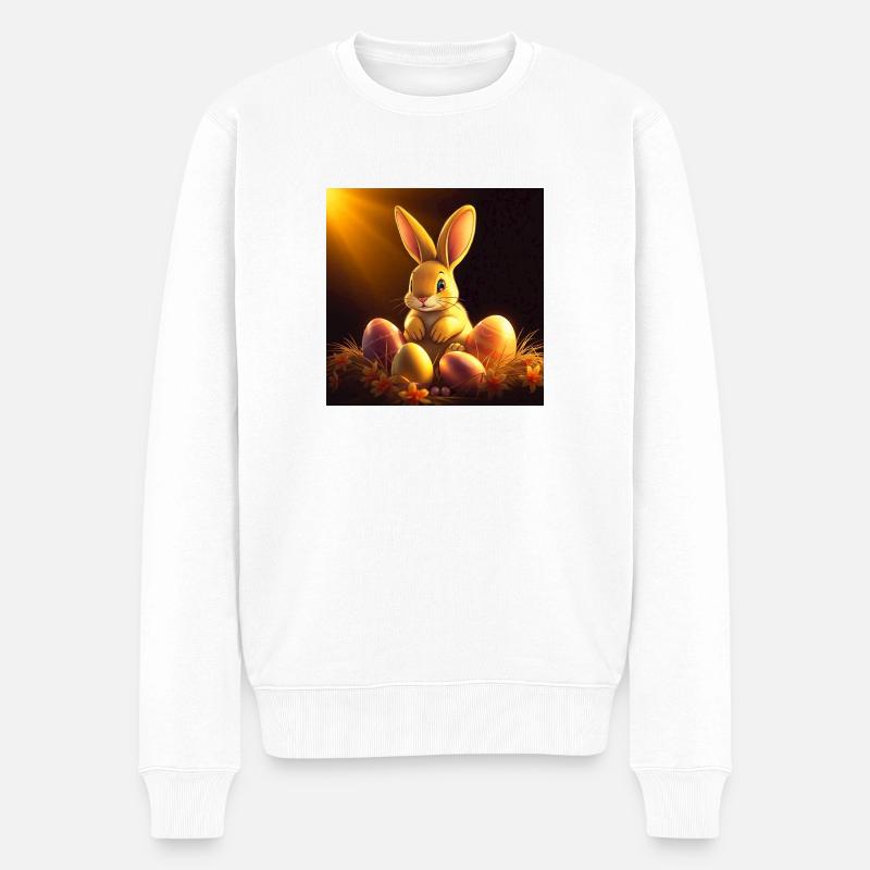 Hasenglück Reloaded - Männer Premium Bio Pullover - Weiß