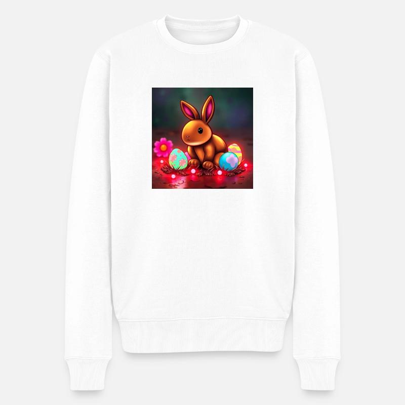 Osterfreude: Hasenzeit! - Männer Premium Bio Pullover - Weiß
