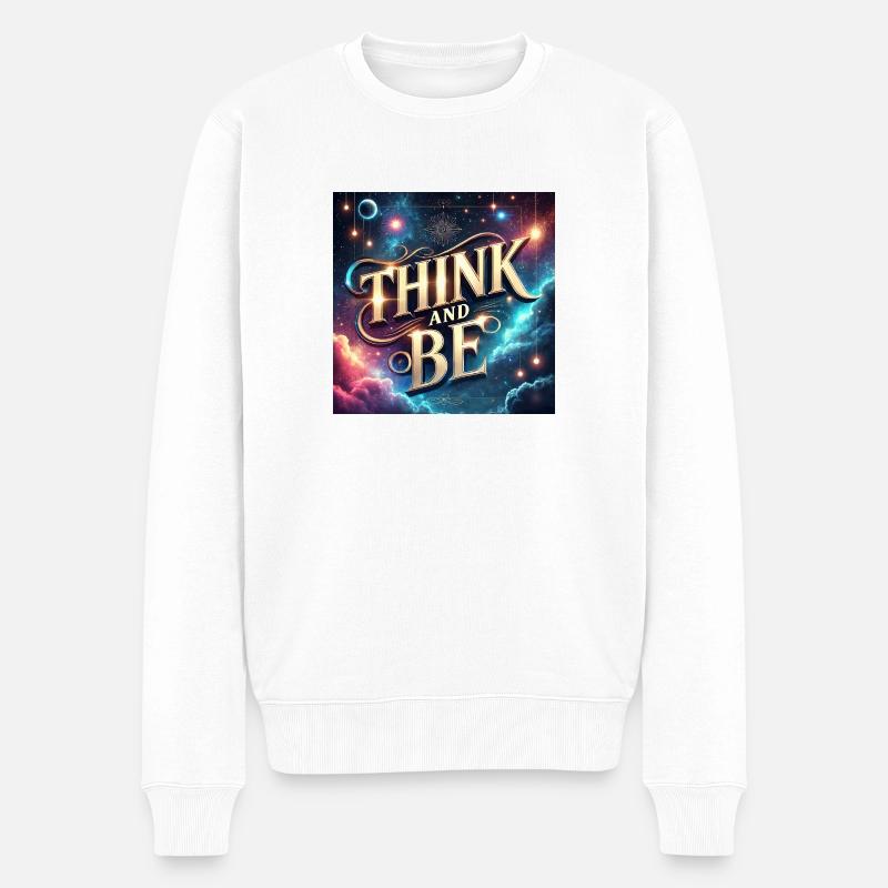 Think and be - Männer Premium Bio Pullover - Weiß