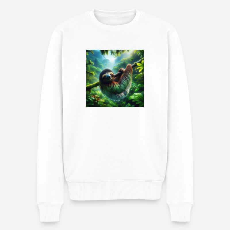 Faultier Wanderer Pura Vida - Männer Premium Bio Pullover - Weiß
