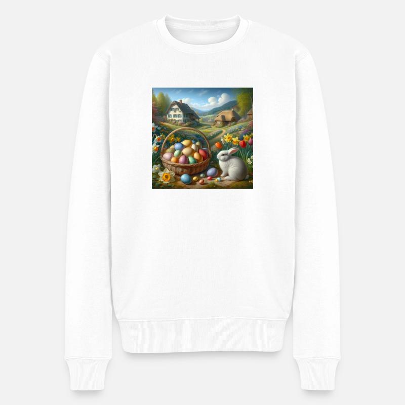 Ostern - Männer Premium Bio Pullover - Weiß