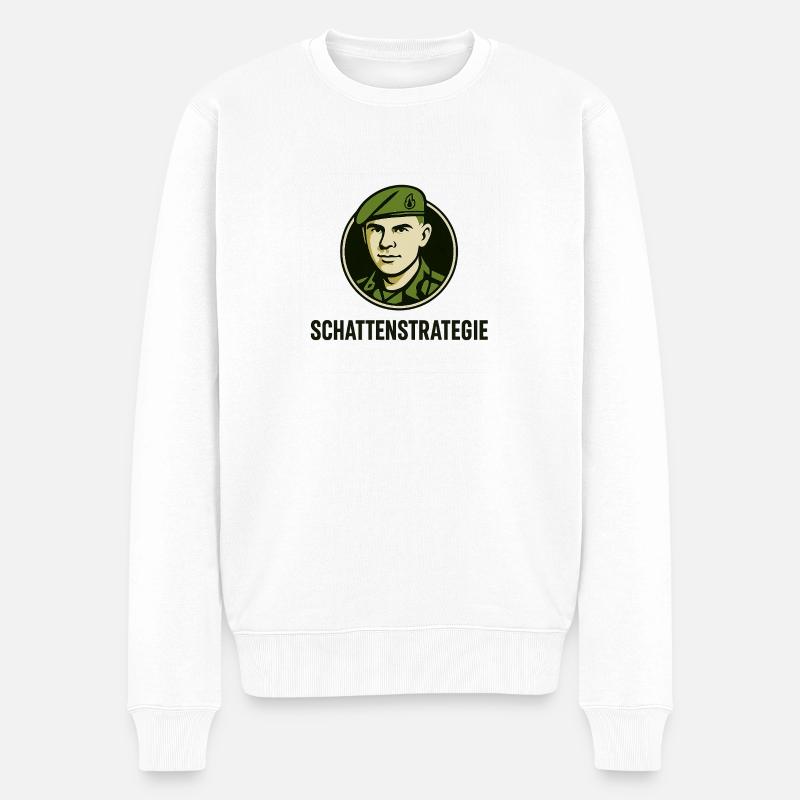 Schattenstrategie Logo - Männer Premium Bio Pullover - Weiß