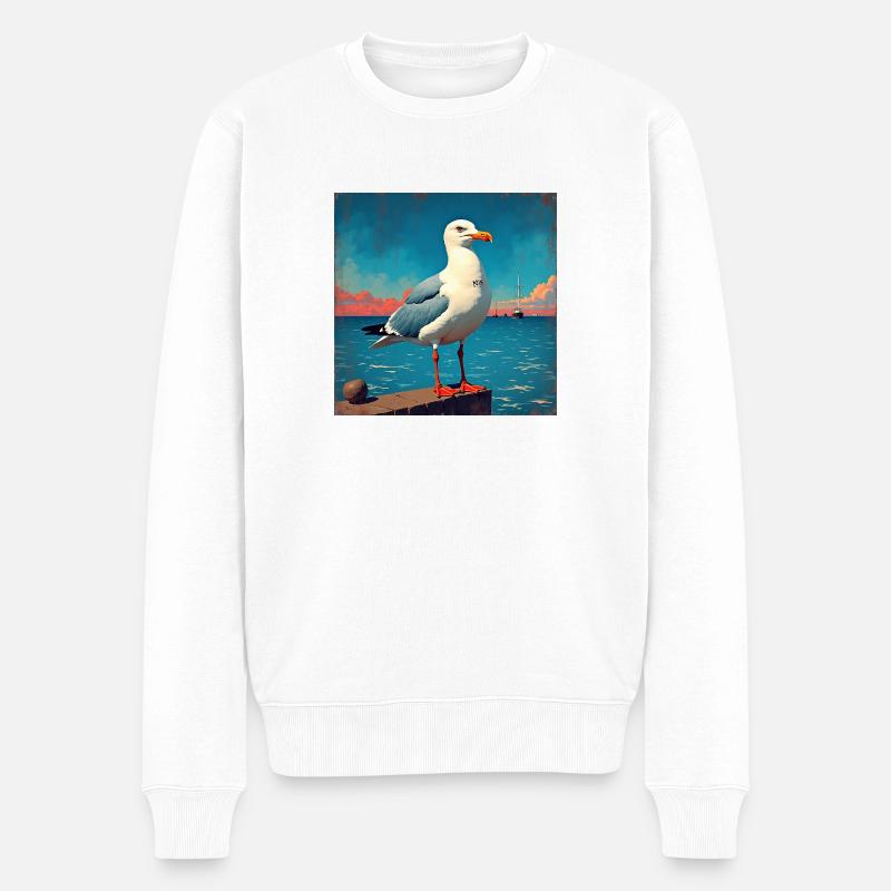 Moin, schönen Tag - Männer Premium Bio Pullover - Weiß