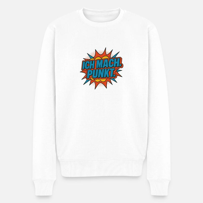 Ich mach Punkt Comic - Männer Premium Bio Pullover - Weiß