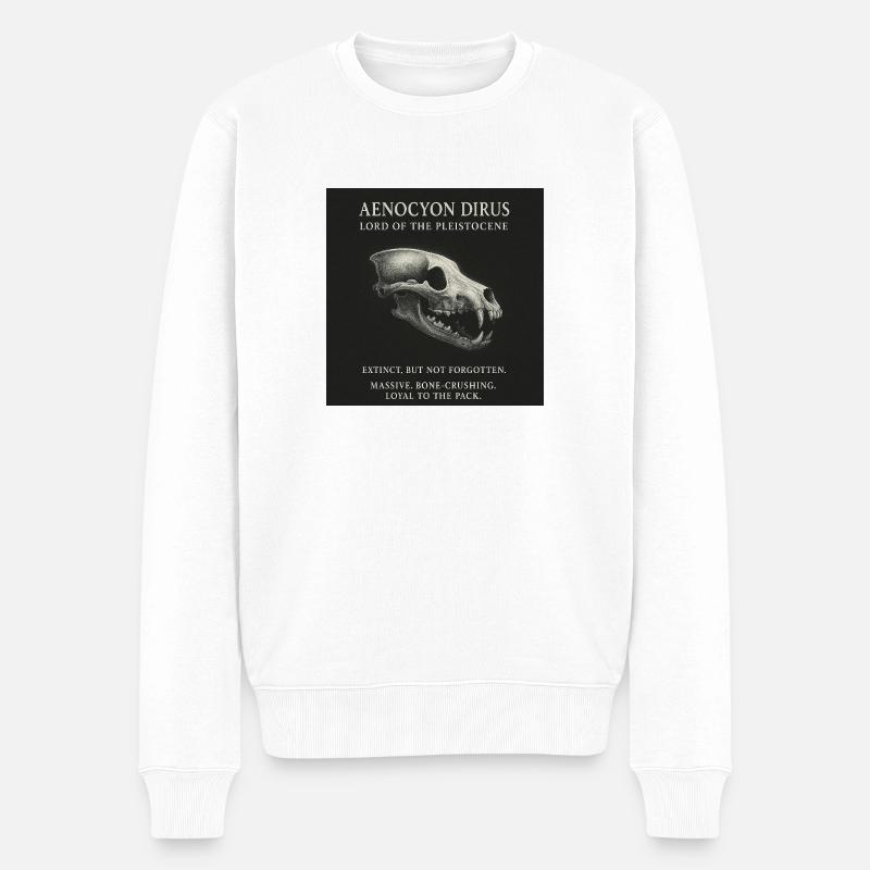 Schattenwolf - Aenocyon Dirus - Männer Premium Bio Pullover - Weiß