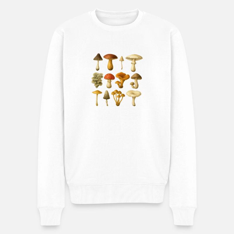 Champignons - Champignons - Champignons - Männer Premium Bio Pullover - Weiß