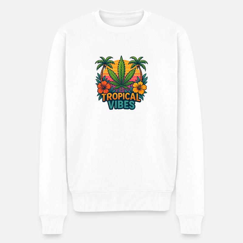 TropicalVibes - Männer Premium Bio Pullover - Weiß