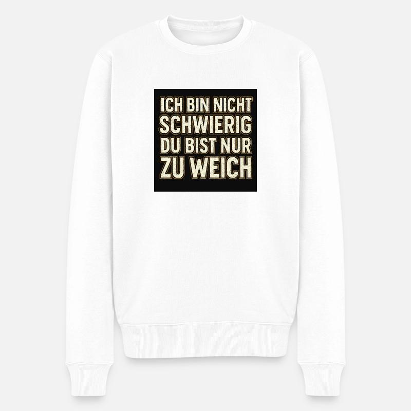 Ich bin nicht schwierig! - Männer Premium Bio Pullover - Weiß