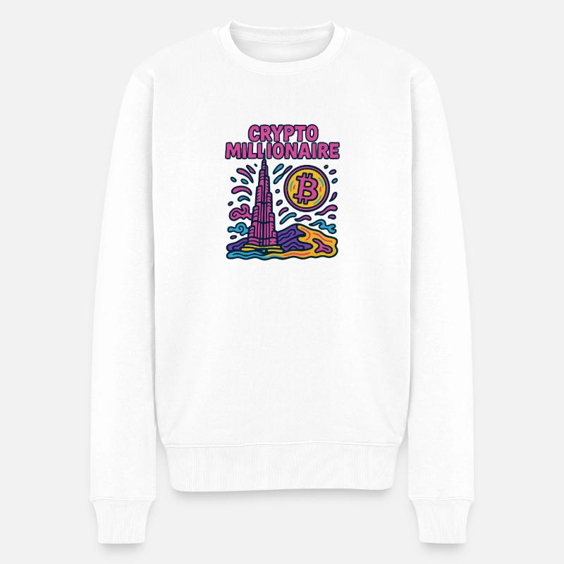 Dubaï crypto - Pull Premium bio Homme - blanc