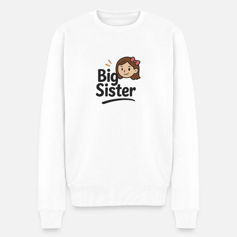 Big Sister - Männer Premium Bio Pullover - Weiß