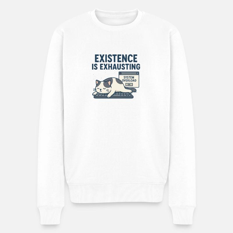 Exhausting existence - Männer Premium Bio Pullover - Weiß