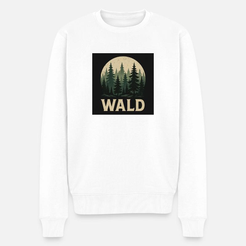 Conception de forêt de sapins - Pull Premium bio Homme - blanc