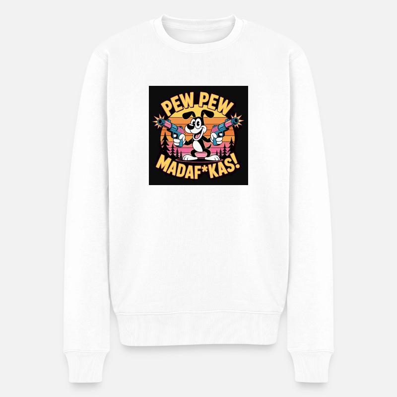 Retro Gym - Männer Premium Bio Pullover - Weiß