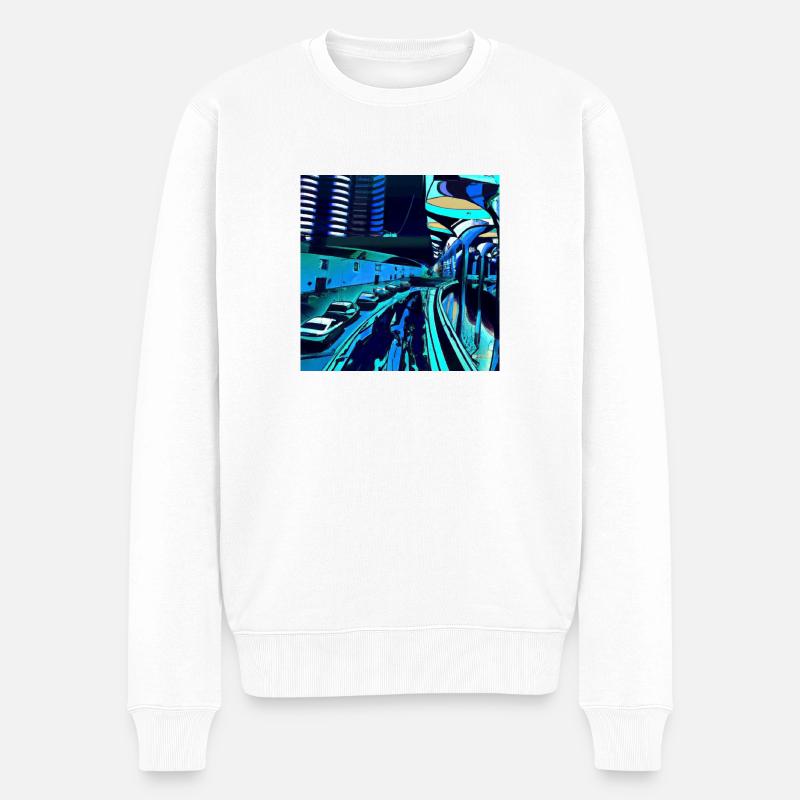 Design “Munich-3” - Männer Premium Bio Pullover - Weiß