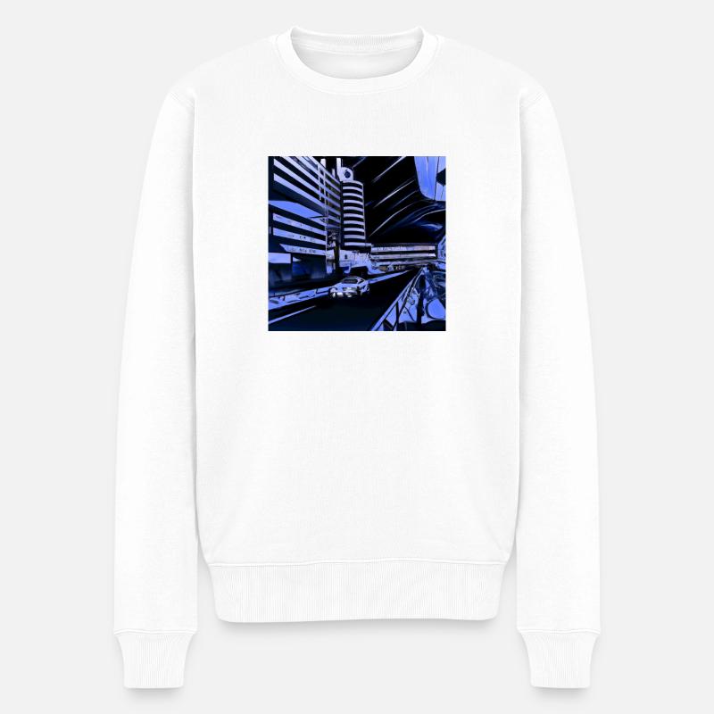 Design “Munich-4” - Männer Premium Bio Pullover - Weiß