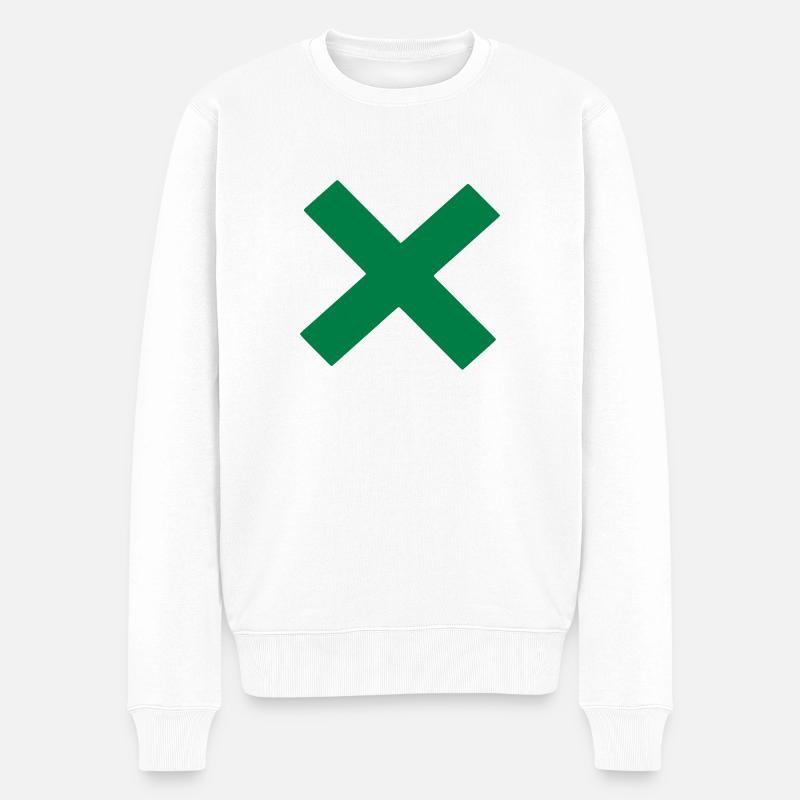 X - Männer Premium Bio Pullover - Weiß