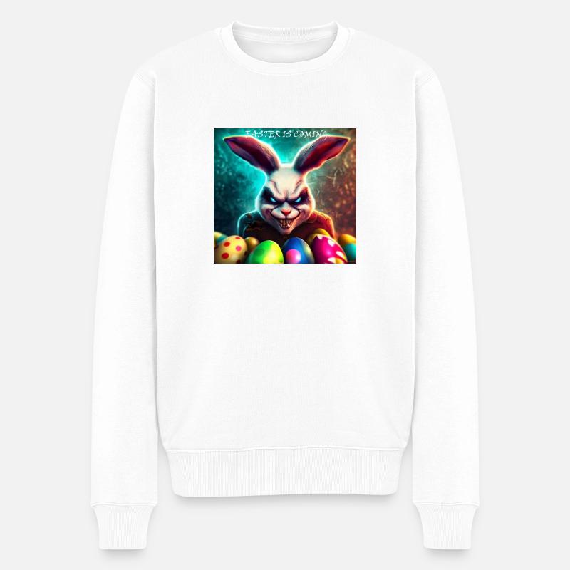 Ostern kommt - Männer Premium Bio Pullover - Weiß