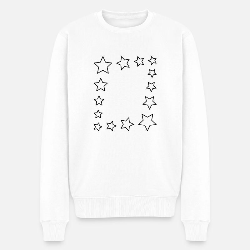 Stjerneramme - Økologisk premium-sweatshirt til mænd - hvid