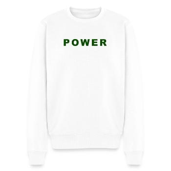 Conception de texte audacieuse Green Power - Pull Premium bio Homme - blanc - Devant - Thijin (182cm)