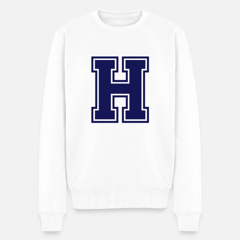 h - Männer Premium Bio Pullover - Weiß