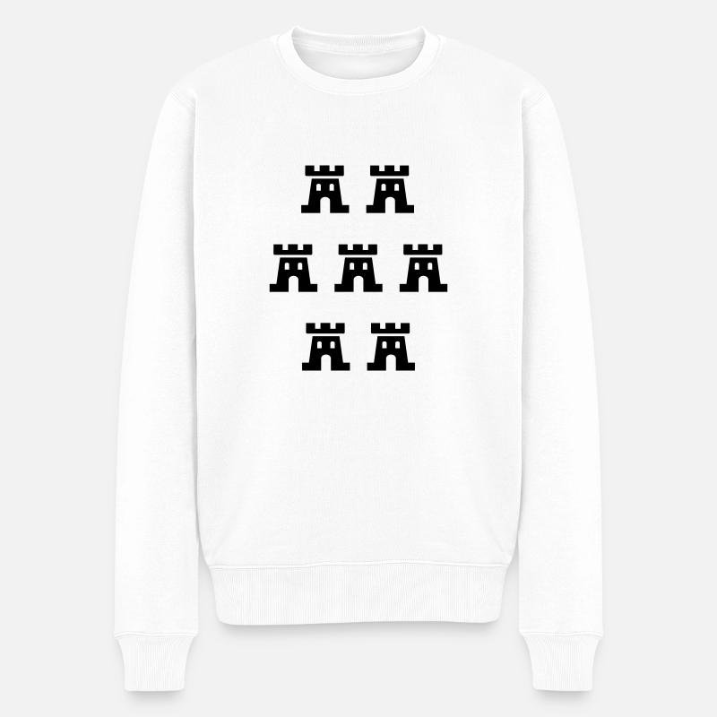 Sieben Burgen Siebenbürgen 232 einfarbig - Männer Premium Bio Pullover - Weiß