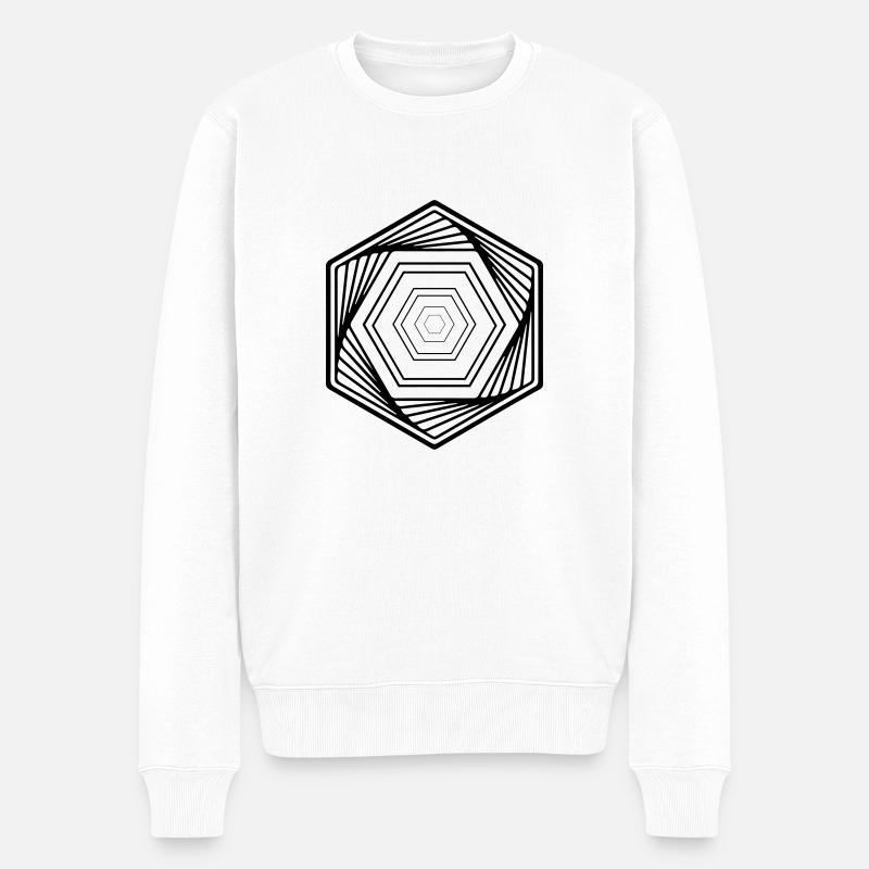 hexagon - Männer Premium Bio Pullover - Weiß