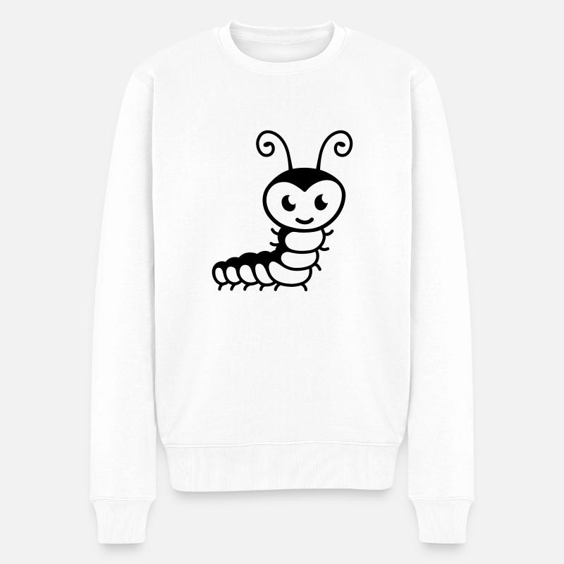 Liebe Raupe - Männer Premium Bio Pullover - Weiß