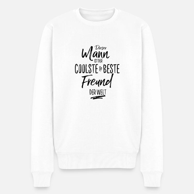 freund der Beste (s) - Männer Premium Bio Pullover - Weiß
