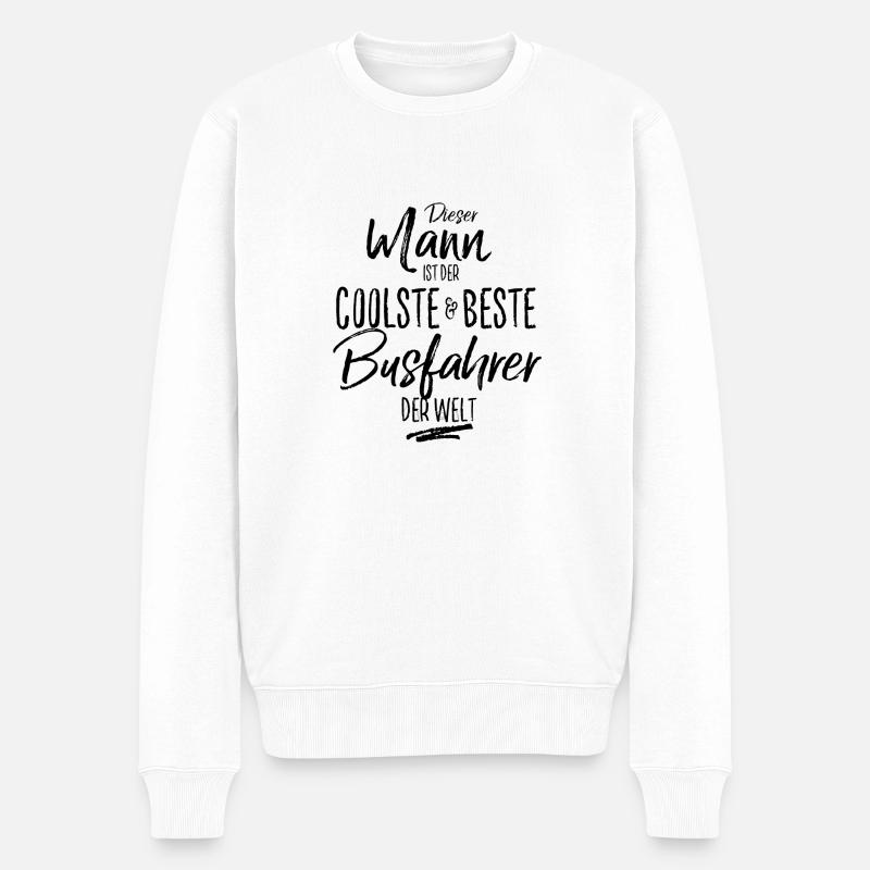busfahrer der Beste (s) - Männer Premium Bio Pullover - Weiß