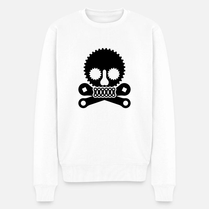 Bike Pirate - Männer Premium Bio Pullover - Weiß