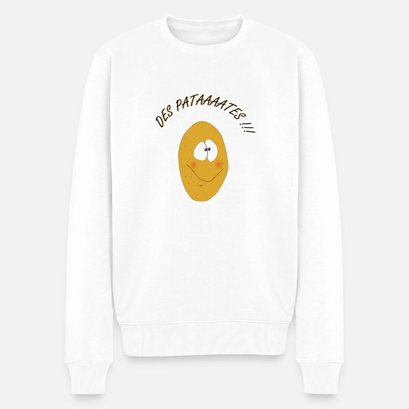 pataaaaates - Pull Premium bio Homme - blanc