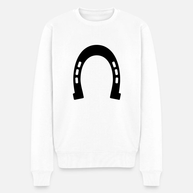 Pferde Hoof - Männer Premium Bio Pullover - Weiß