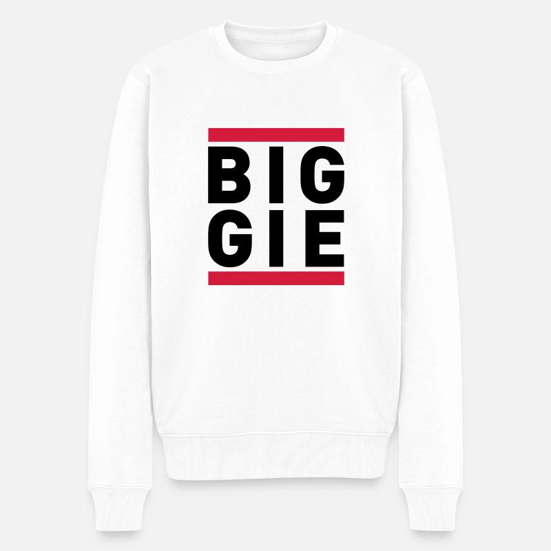 BIGGIE - Männer Premium Bio Pullover - Weiß